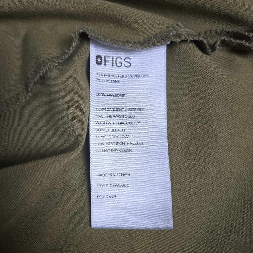 Figs Womens Catarina One Pocket Scrub Top Medium Green Stretch Medical Office - Picture 4 of 6